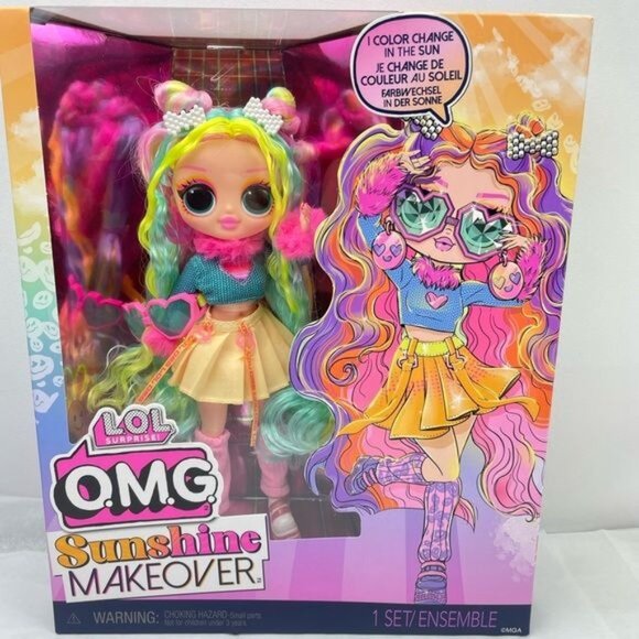 L.O.L SURPRISE O.M.G SUNSHINE BUBBLEGUM DJ MAKEOVER COLOR CHANGE IN THE SUN - Picture 2 of 7